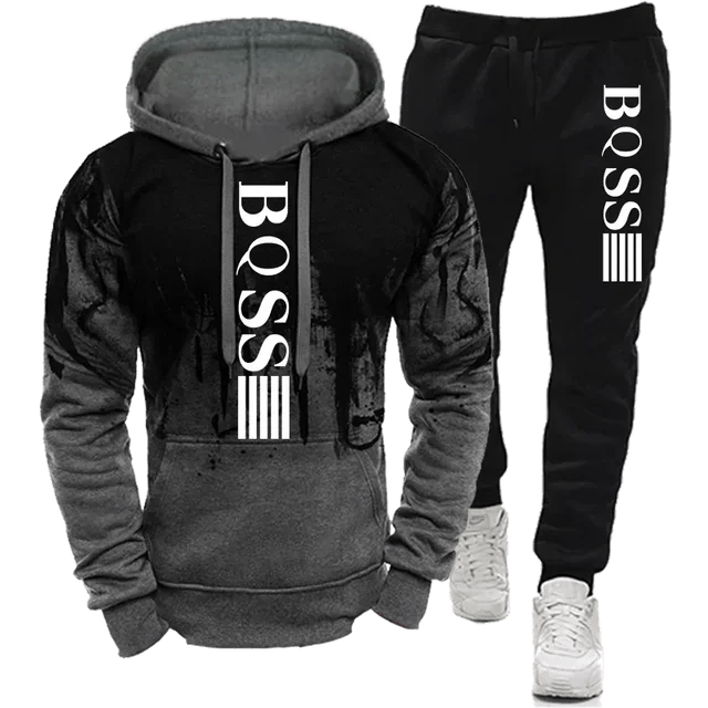 BOSS Hoodies for Men Clothing Splash Ink Tracksuit