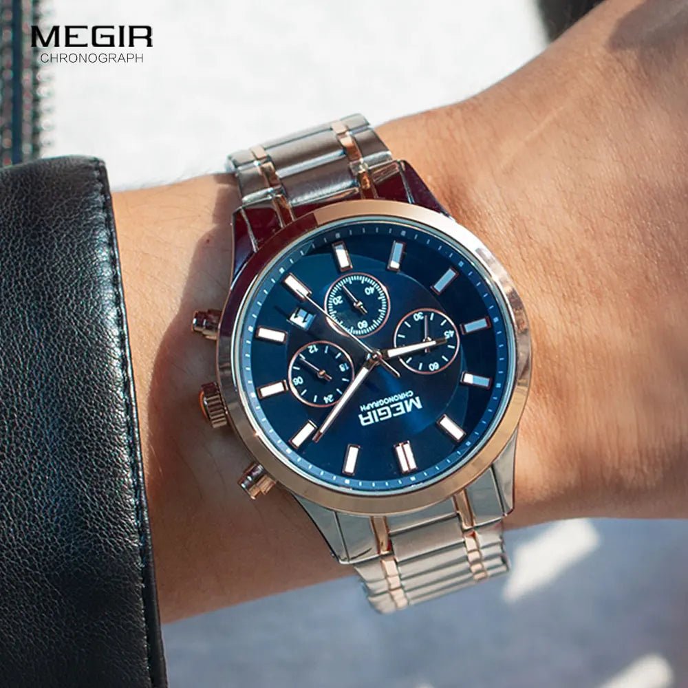MEGIR Luxury Stainless Steel Wristwatch Masculino - THE CLASSICS #carrollclassics