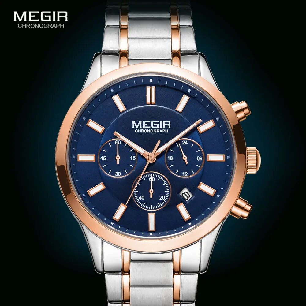 MEGIR Luxury Stainless Steel Wristwatch Masculino - THE CLASSICS #carrollclassics