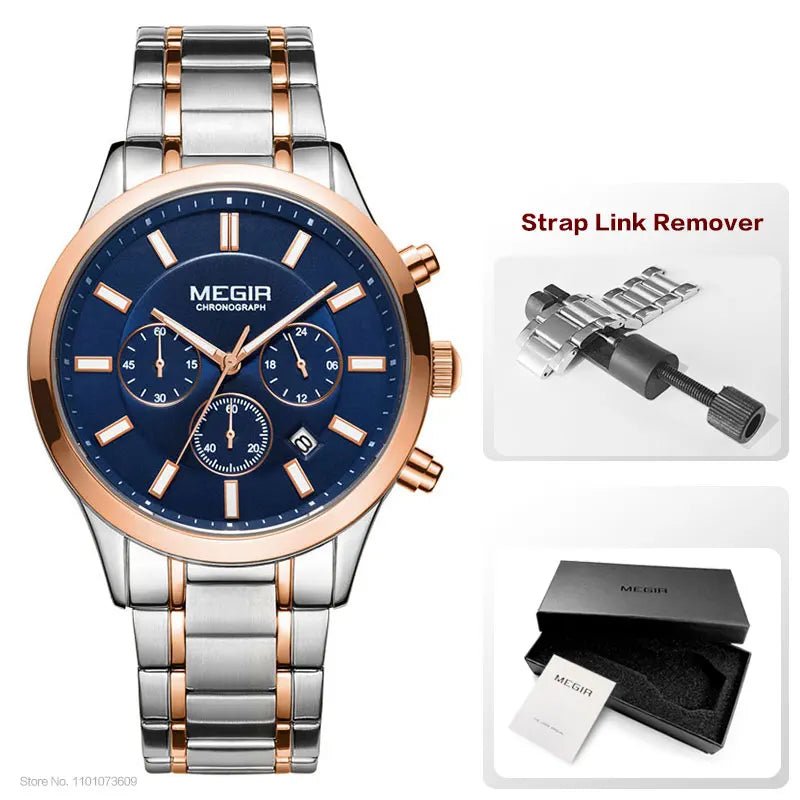 MEGIR Luxury Stainless Steel Wristwatch Masculino - THE CLASSICS #carrollclassics