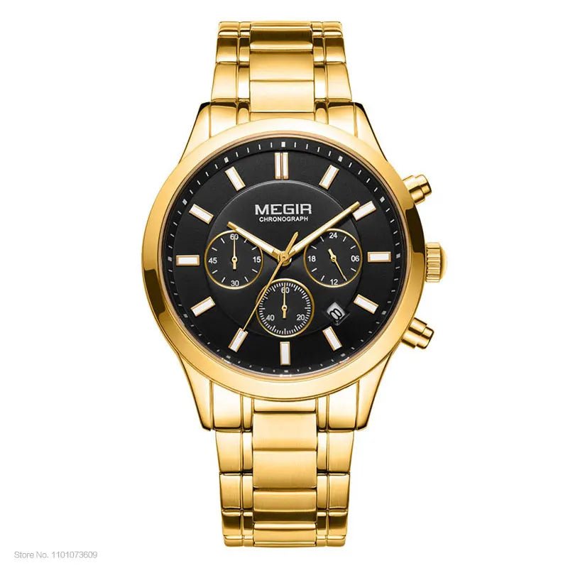 MEGIR Luxury Stainless Steel Wristwatch Masculino - THE CLASSICS #carrollclassics