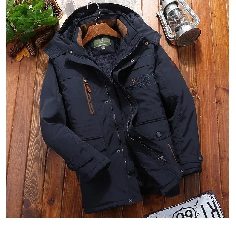 ROUGH STOCK Men's Winter Fleece Lining Outdoor Parka Coat