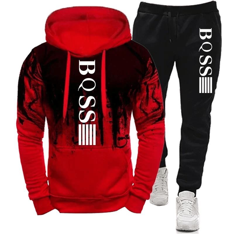 BOSS Hoodies for Men Clothing Splash Ink Tracksuit