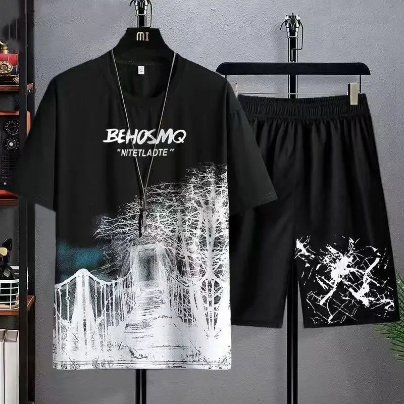 "Echoes Over BEHOSMQ 2Piece Short Set