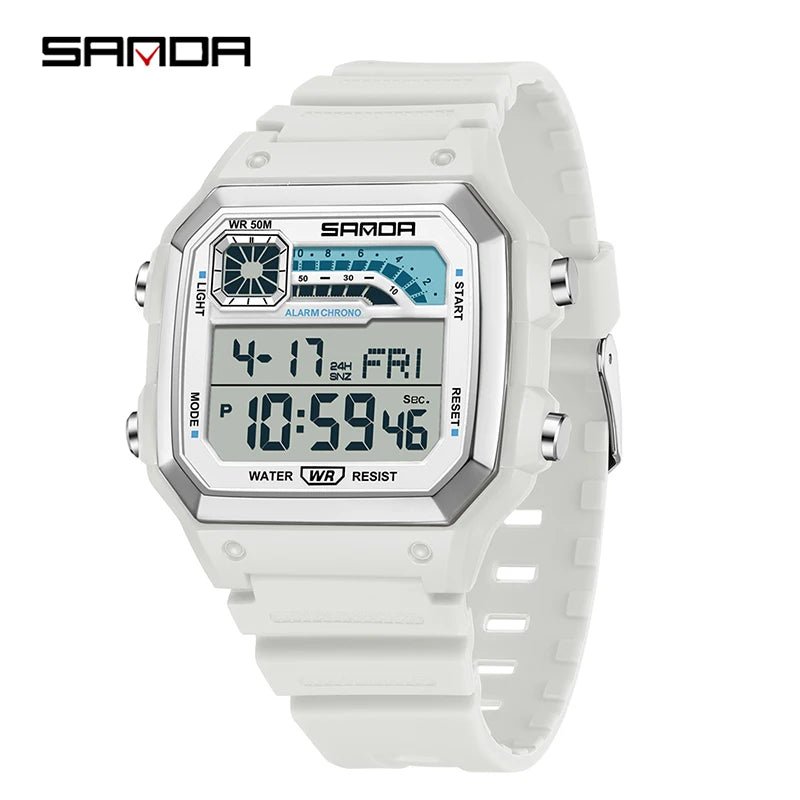 SANDA Sport Electronic Chrono Waterproof LED Digital Double Time Watch