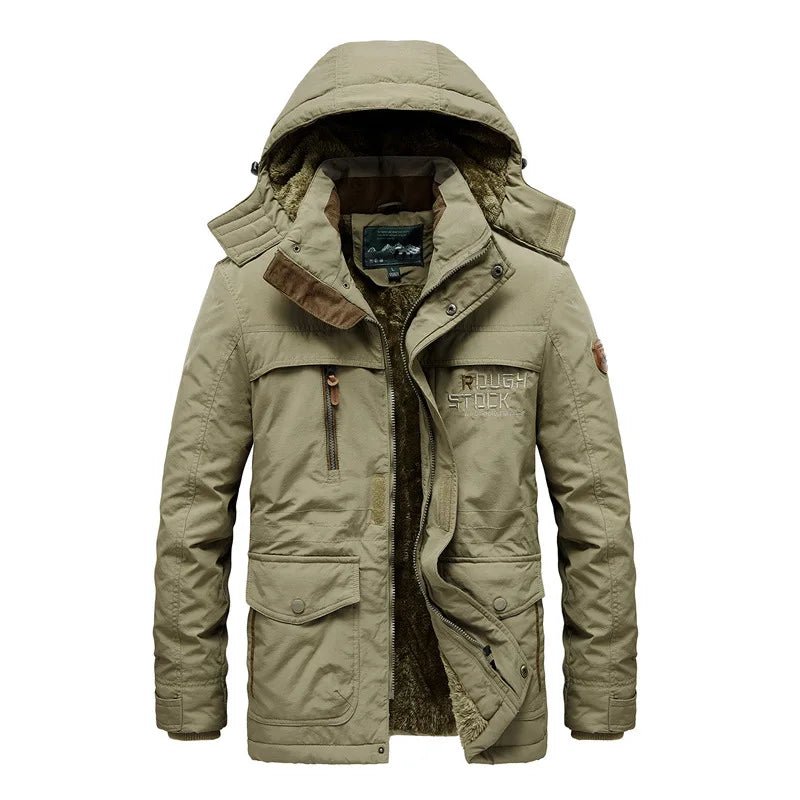ROUGH STOCK Men's Winter Fleece Lining Outdoor Parka Coat
