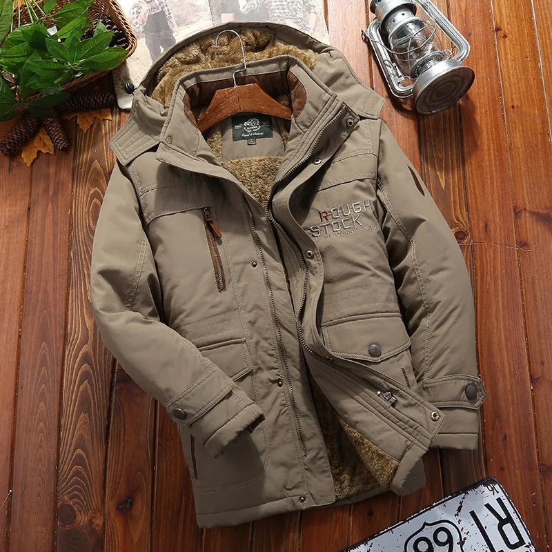 ROUGH STOCK Men's Winter Fleece Lining Outdoor Parka Coat