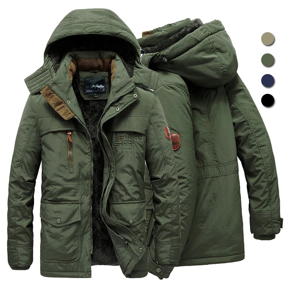 ROUGH STOCK Men's Winter Fleece Lining Outdoor Parka Coat