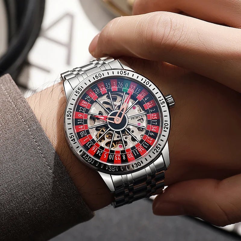 MUKUO Luxury Gambling Rotating Plate Dial Wristwatch