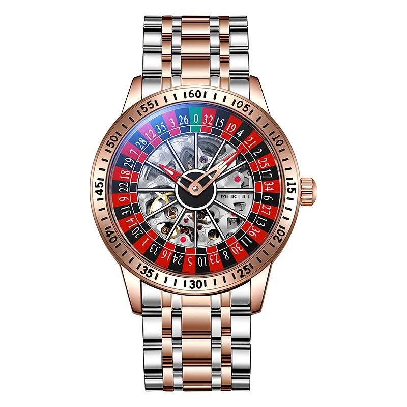 MUKUO Luxury Gambling Rotating Plate Dial Wristwatch