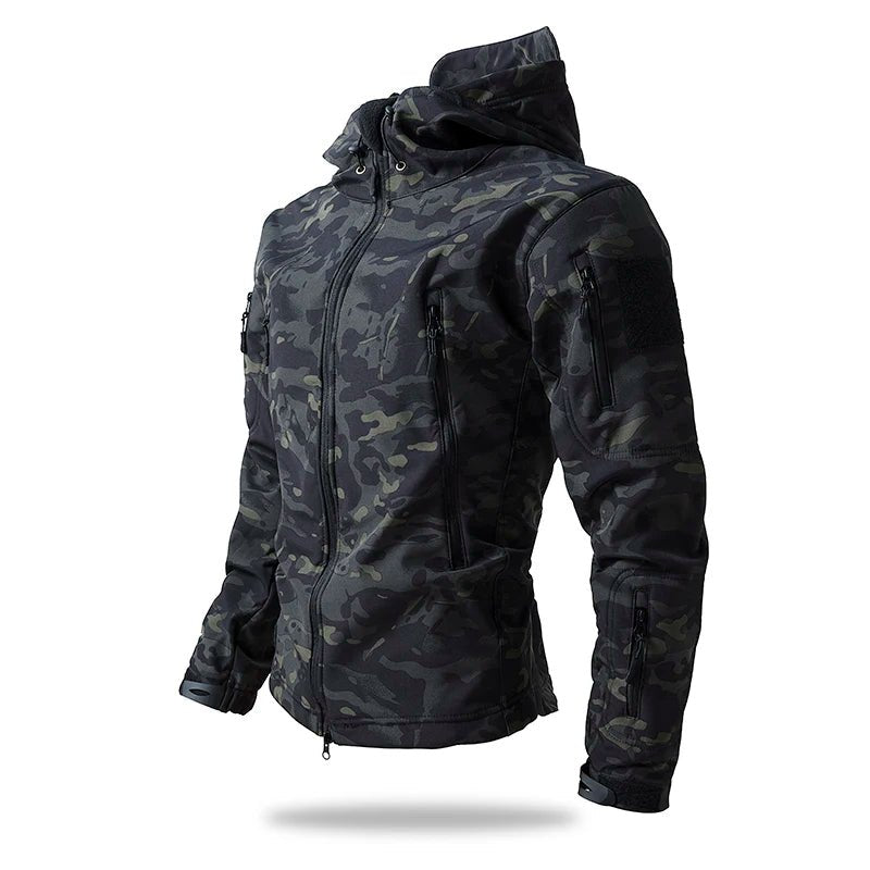 Tactical Men Waterproof Fleece Hooded Camouflage Coat