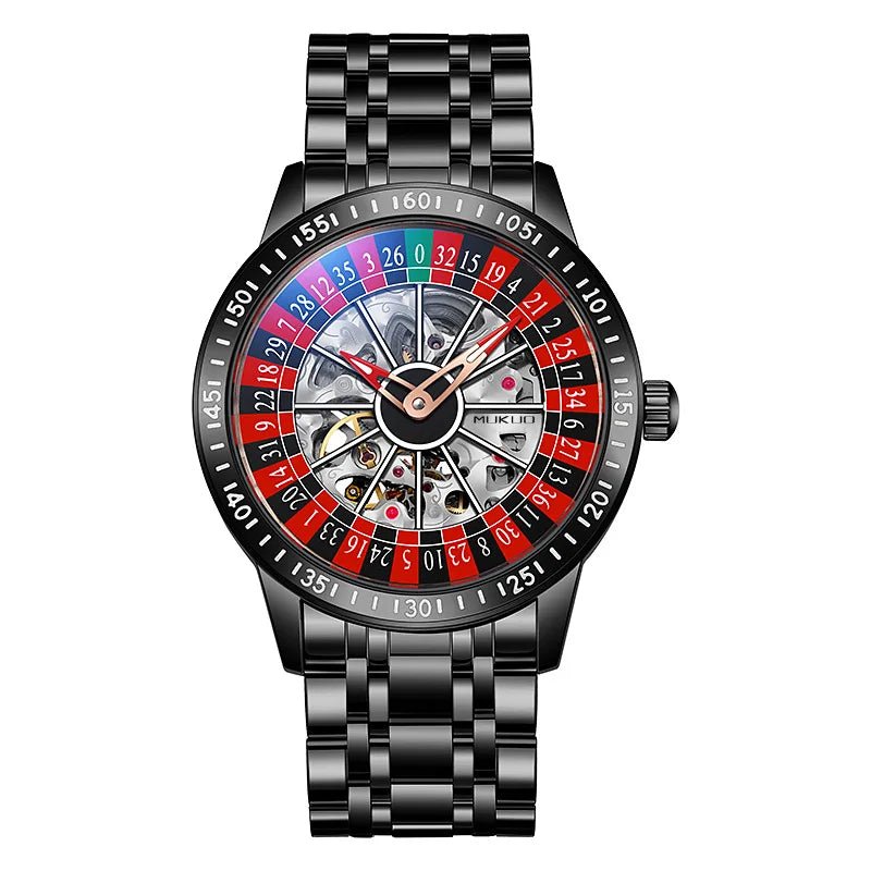 MUKUO Luxury Gambling Rotating Plate Dial Wristwatch