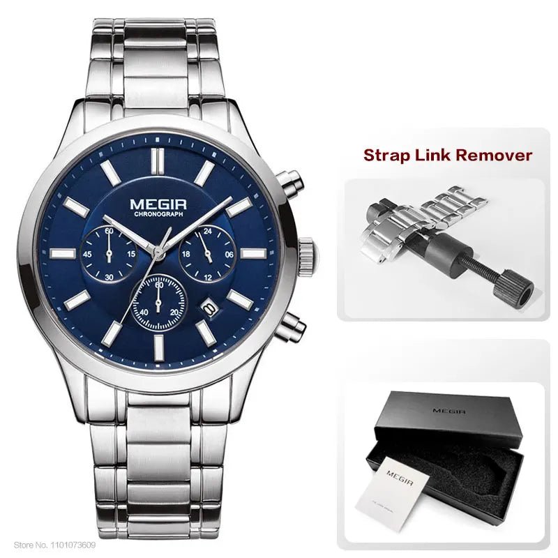 MEGIR Luxury Stainless Steel Wristwatch Masculino - THE CLASSICS #carrollclassics