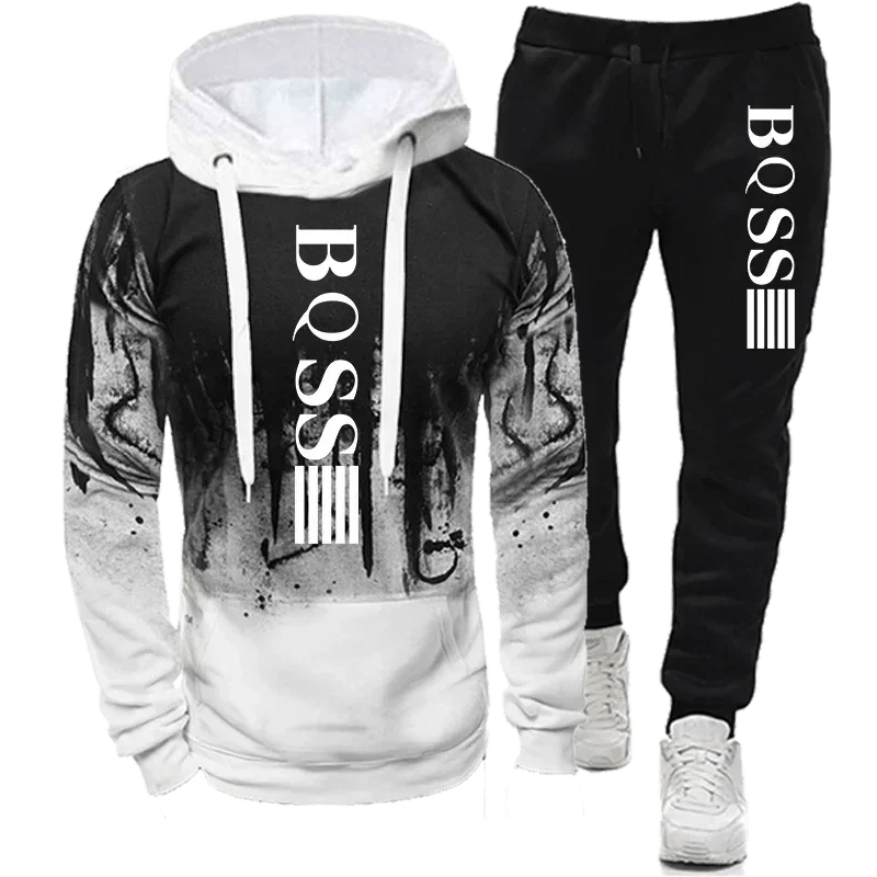 BOSS Hoodies for Men Clothing Splash Ink Tracksuit