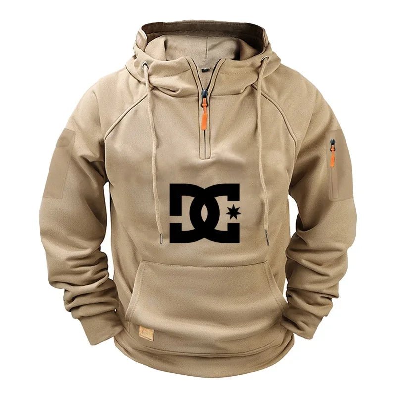 DC long-sleeved zippered pocket pullover hoodie