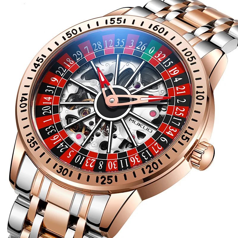 MUKUO Luxury Gambling Rotating Plate Dial Wristwatch