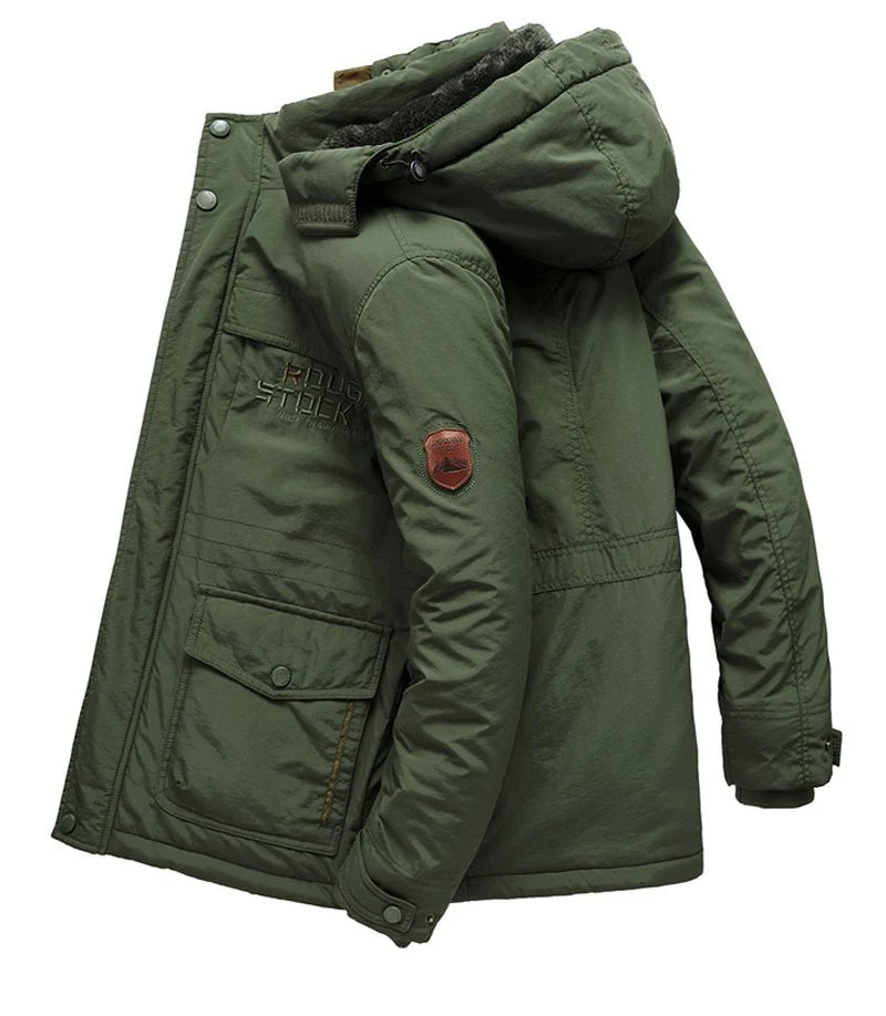 ROUGH STOCK Men's Winter Fleece Lining Outdoor Parka Coat