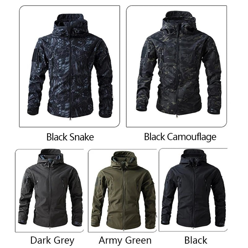 Tactical Men Waterproof Fleece Hooded Camouflage Coat