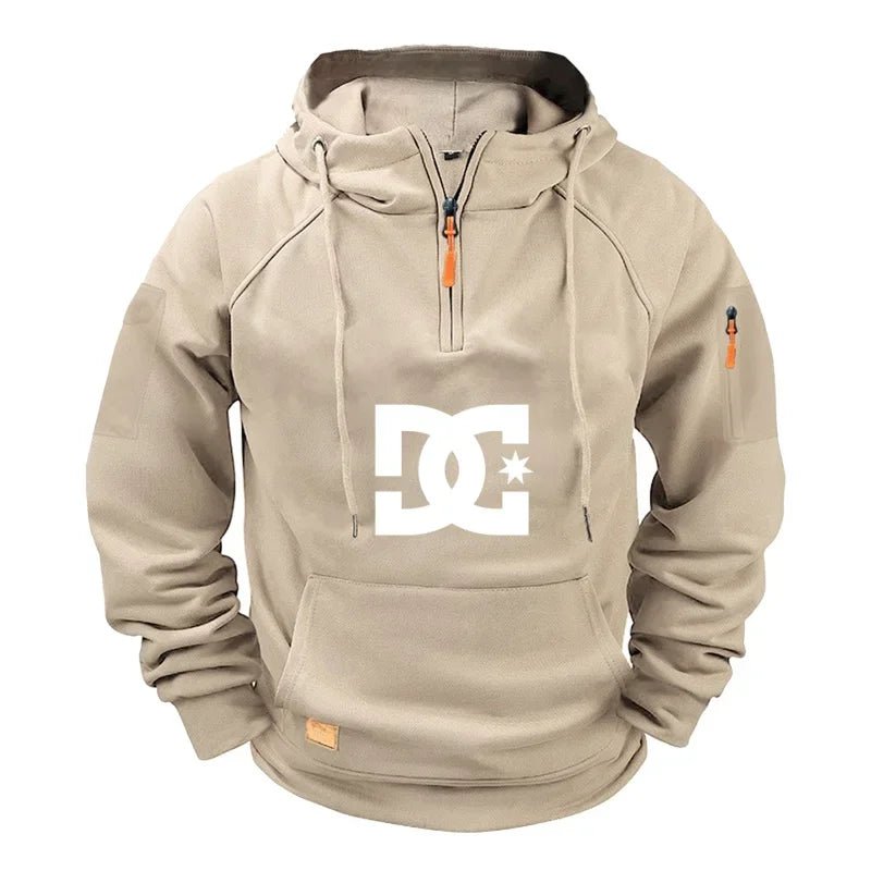 DC long-sleeved zippered pocket pullover hoodie