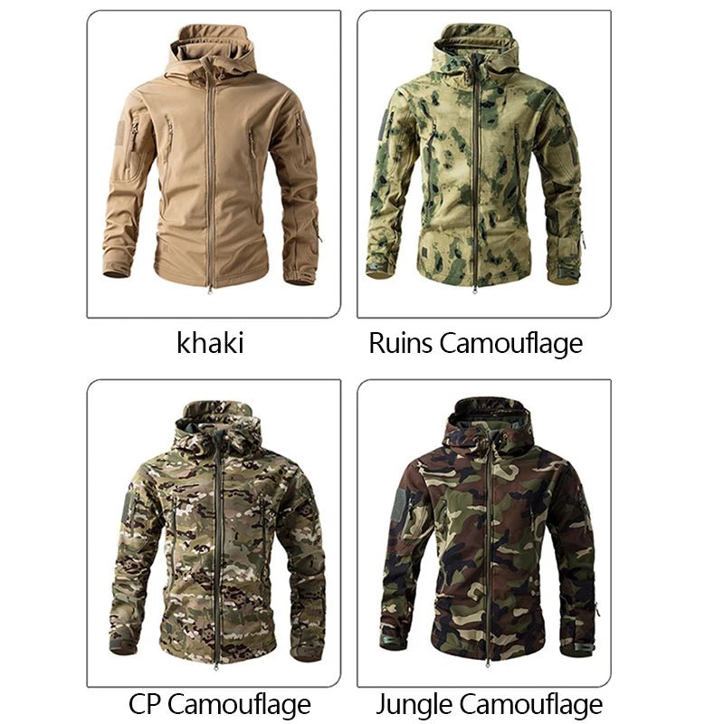 Tactical Men Waterproof Fleece Hooded Camouflage Coat