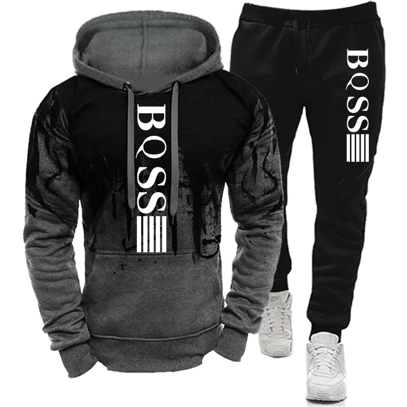 BOSS Hoodies for Men Clothing Splash Ink Tracksuit
