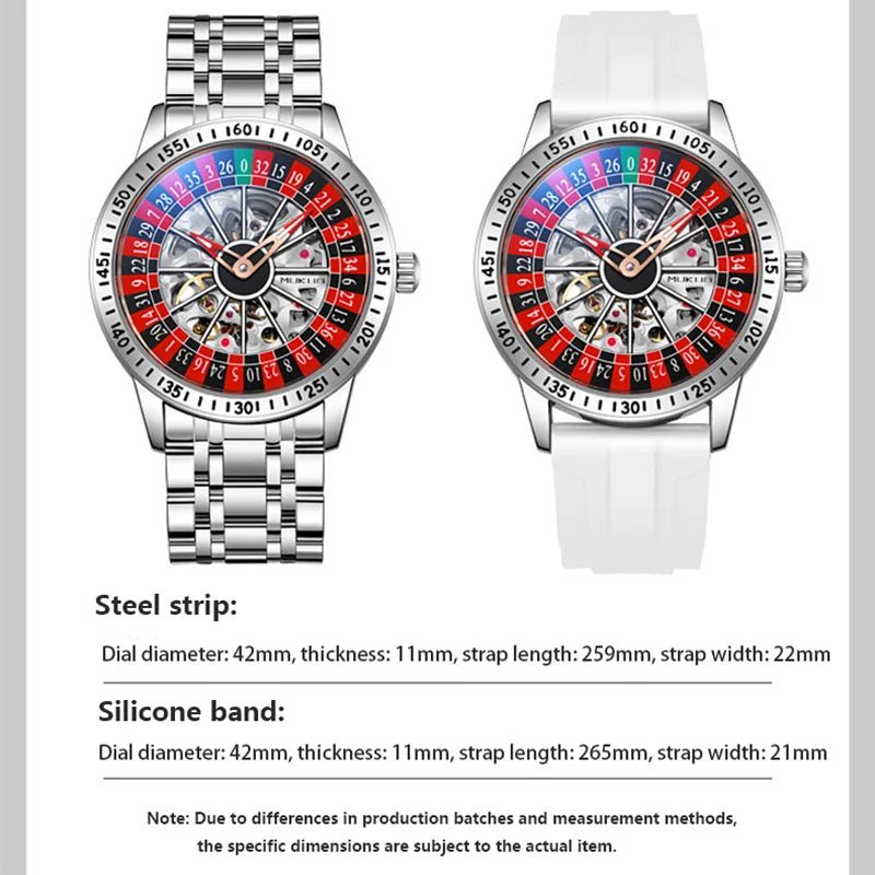 MUKUO Luxury Gambling Rotating Plate Dial Wristwatch