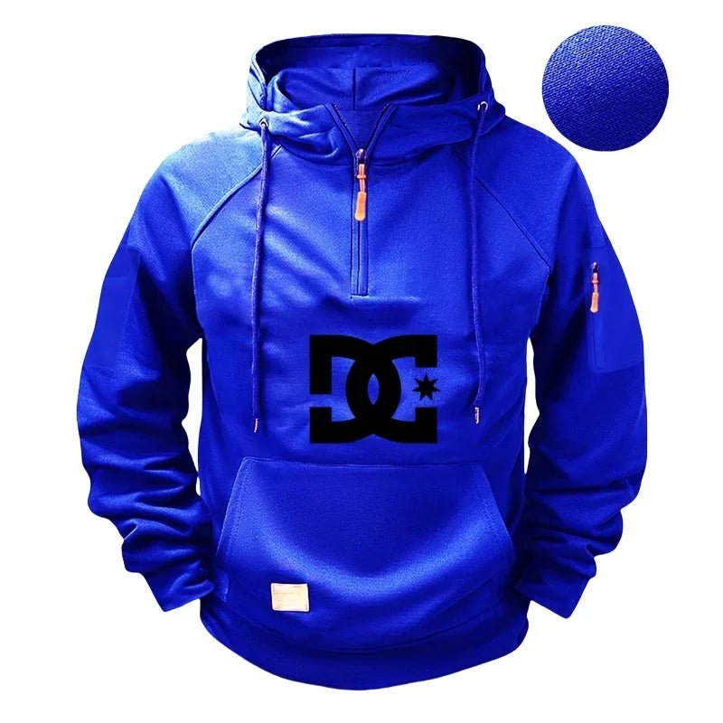 DC long-sleeved zippered pocket pullover hoodie