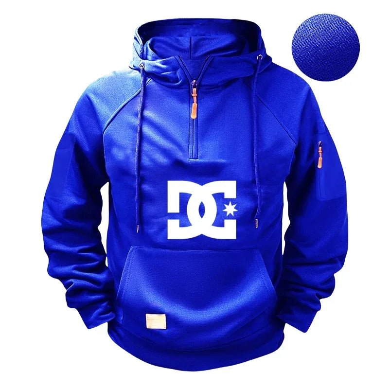 DC long-sleeved zippered pocket pullover hoodie