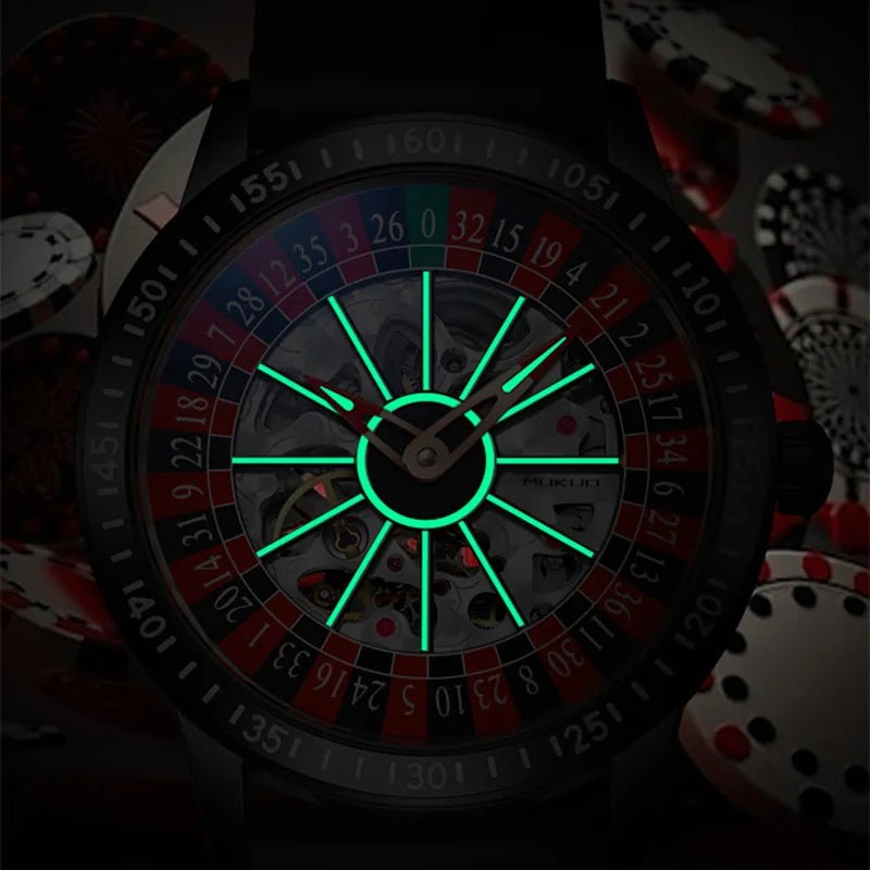 MUKUO Luxury Gambling Rotating Plate Dial Wristwatch