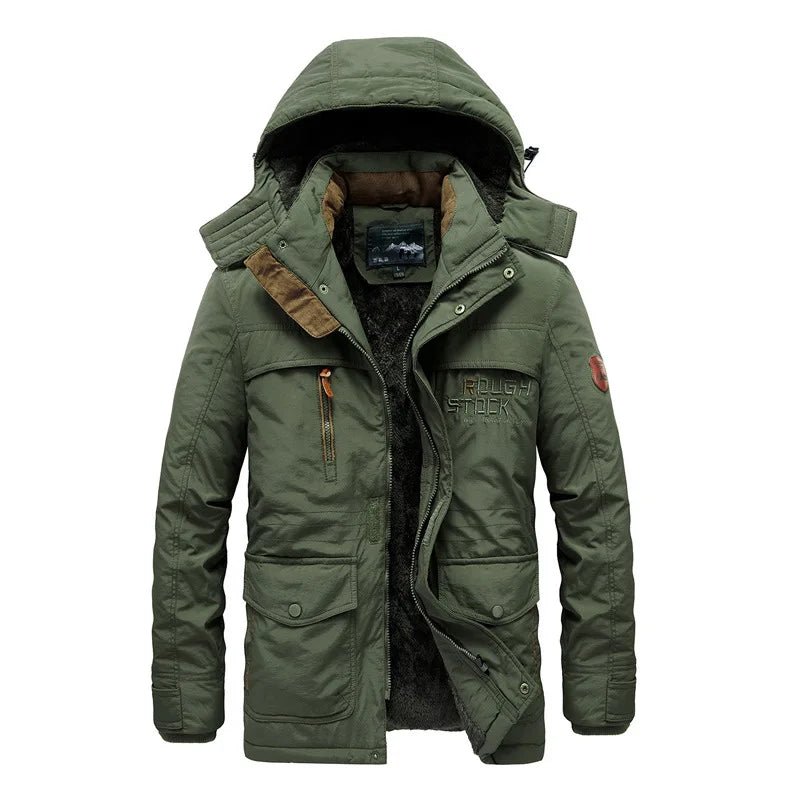 ROUGH STOCK Men's Winter Fleece Lining Outdoor Parka Coat