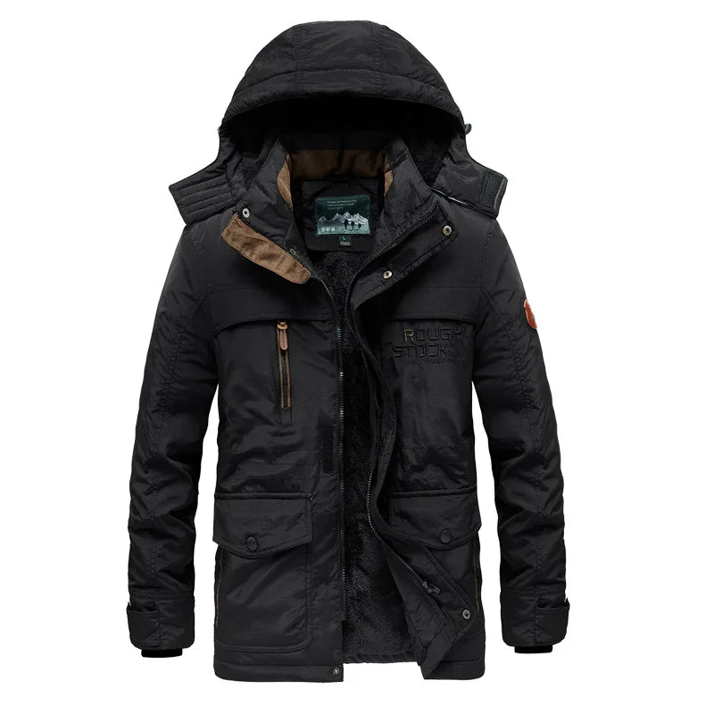 ROUGH STOCK Men's Winter Fleece Lining Outdoor Parka Coat