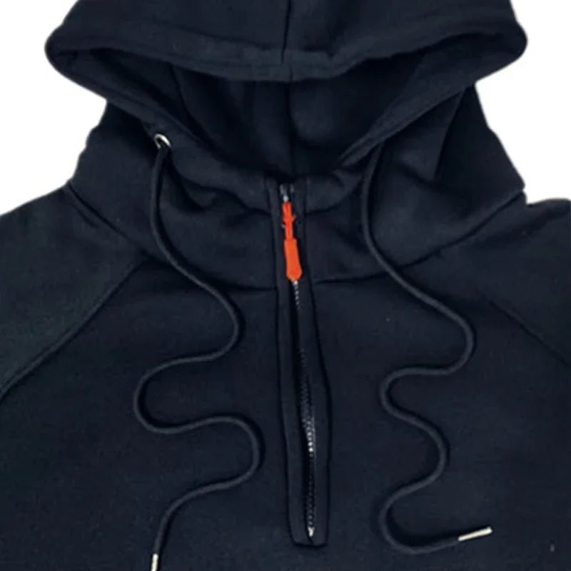 DC long-sleeved zippered pocket pullover hoodie